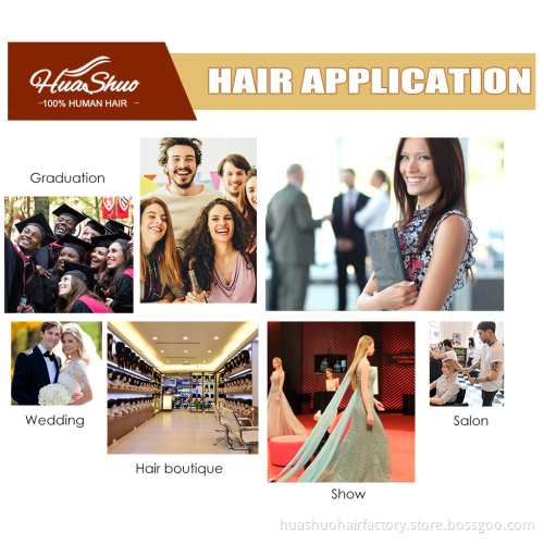 Huashuo Full Machine Made Wigs With Free Bangs For Women Brazilian Straight Hair Natural Black Human hair Wig